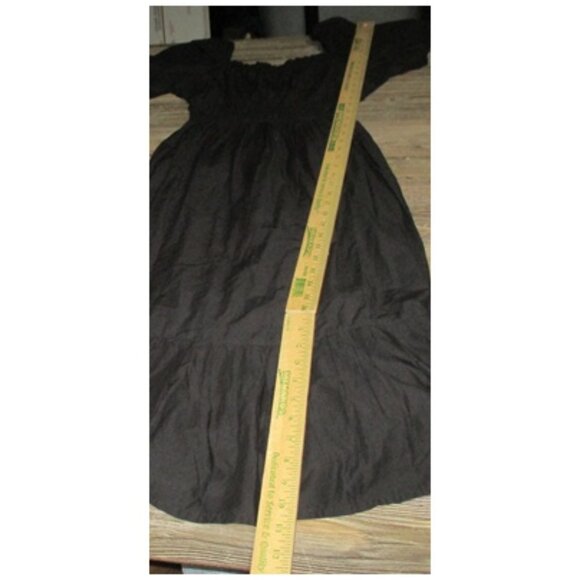 Dizzy Lizzy Women's Black Peasant Style Short Slv Dress Ruffles Size Medium Boho - Picture 8 of 13